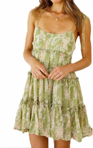 AELSON Sundresses for Women 2025 Floral Summer Dress Boho Flowy Cute Dresses Spaghetti Strap Sleeveless Ruffle Mini Dress