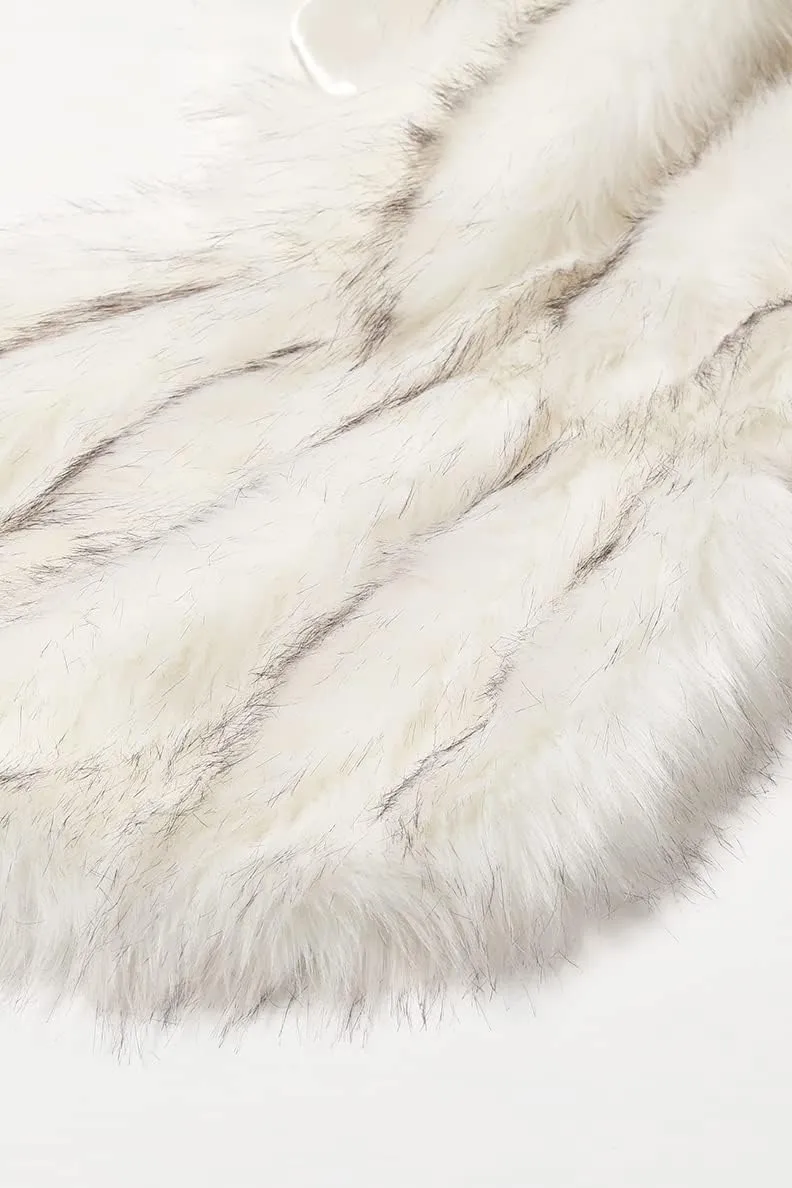 BABEYOND Womens Faux Fur Collar Shawl Faux Fur Scarf Wrap Evening Cape for Winter Coat