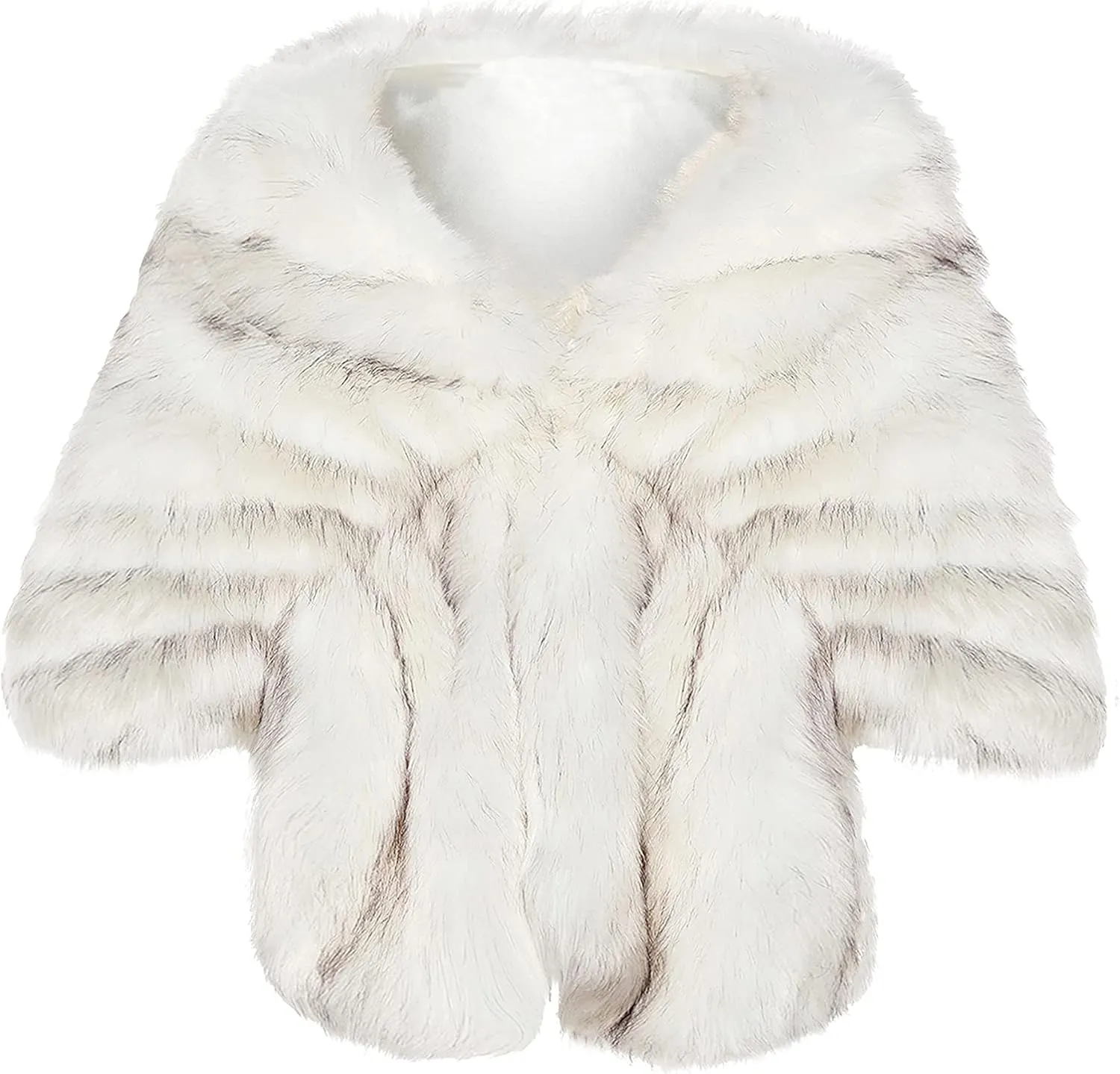 BABEYOND Womens Faux Fur Collar Shawl Faux Fur Scarf Wrap Evening Cape for Winter Coat