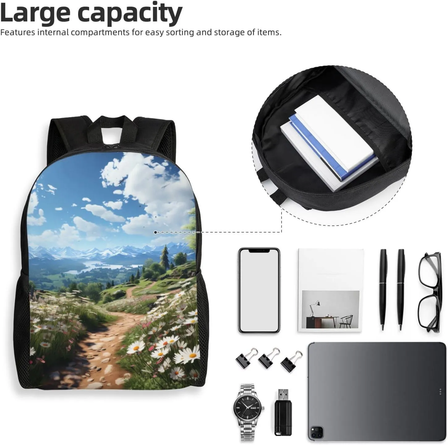 Backpack Travel Laptop Backpack for Men Women Lightweight Rucksack Sunny spring day Casual Daypack