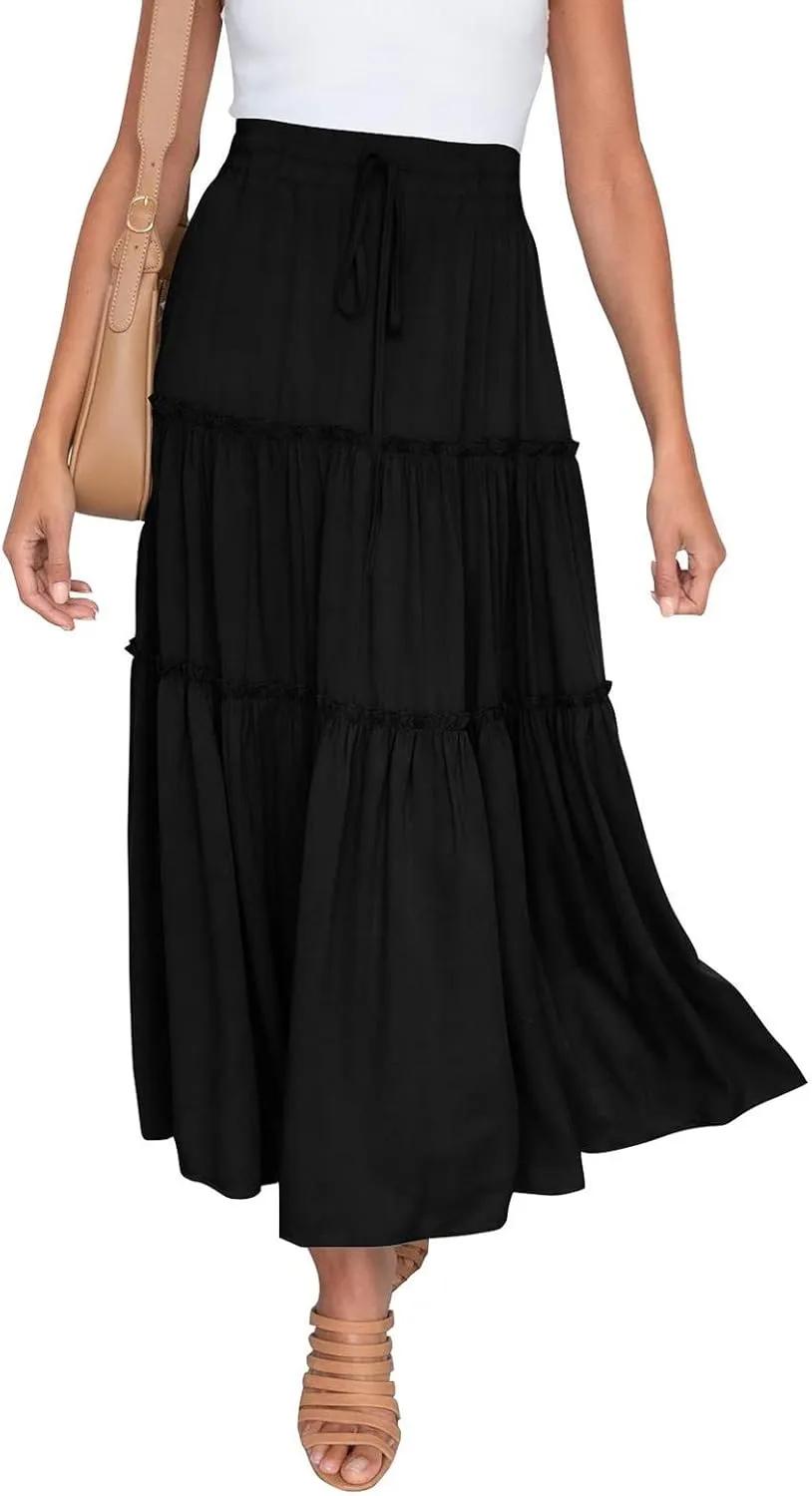 Boho Women Skirts Summer A Line Dress Pleated Solid High Rise Waist Skirt 2023 Graceful Robe Tennis Skirts Cute