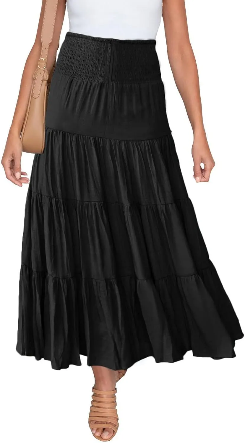 Boho Women Skirts Summer A Line Dress Pleated Solid High Rise Waist Skirt 2023 Graceful Robe Tennis Skirts Cute