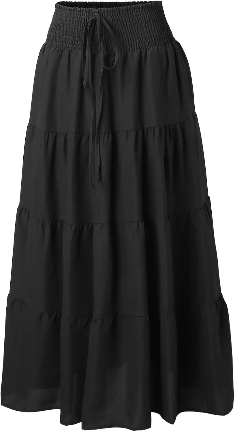 Boho Women Skirts Summer A Line Dress Pleated Solid High Rise Waist Skirt 2023 Graceful Robe Tennis Skirts Cute