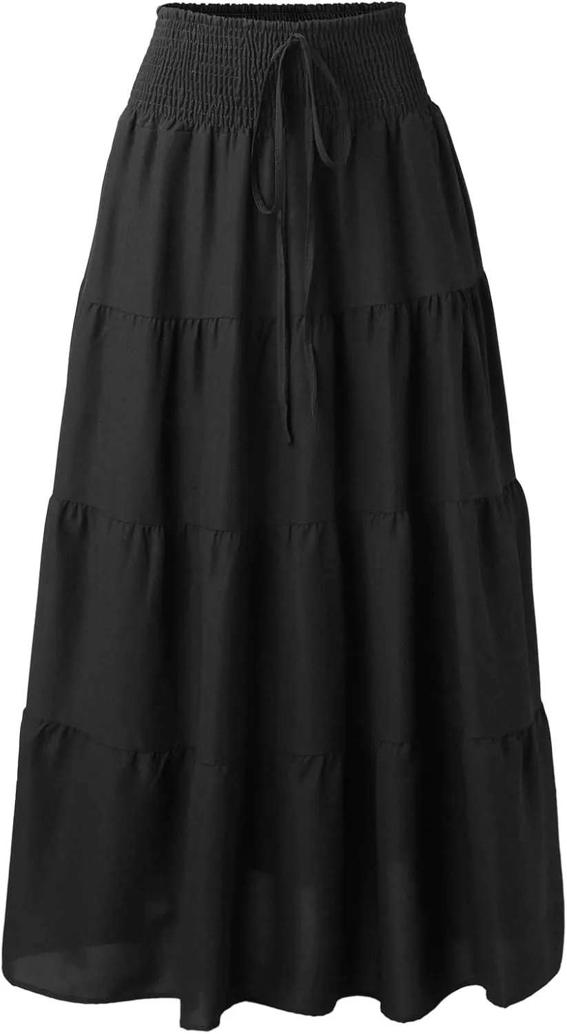 Boho Women Skirts Summer A Line Dress Pleated Solid High Rise Waist Skirt 2023 Graceful Robe Tennis Skirts Cute