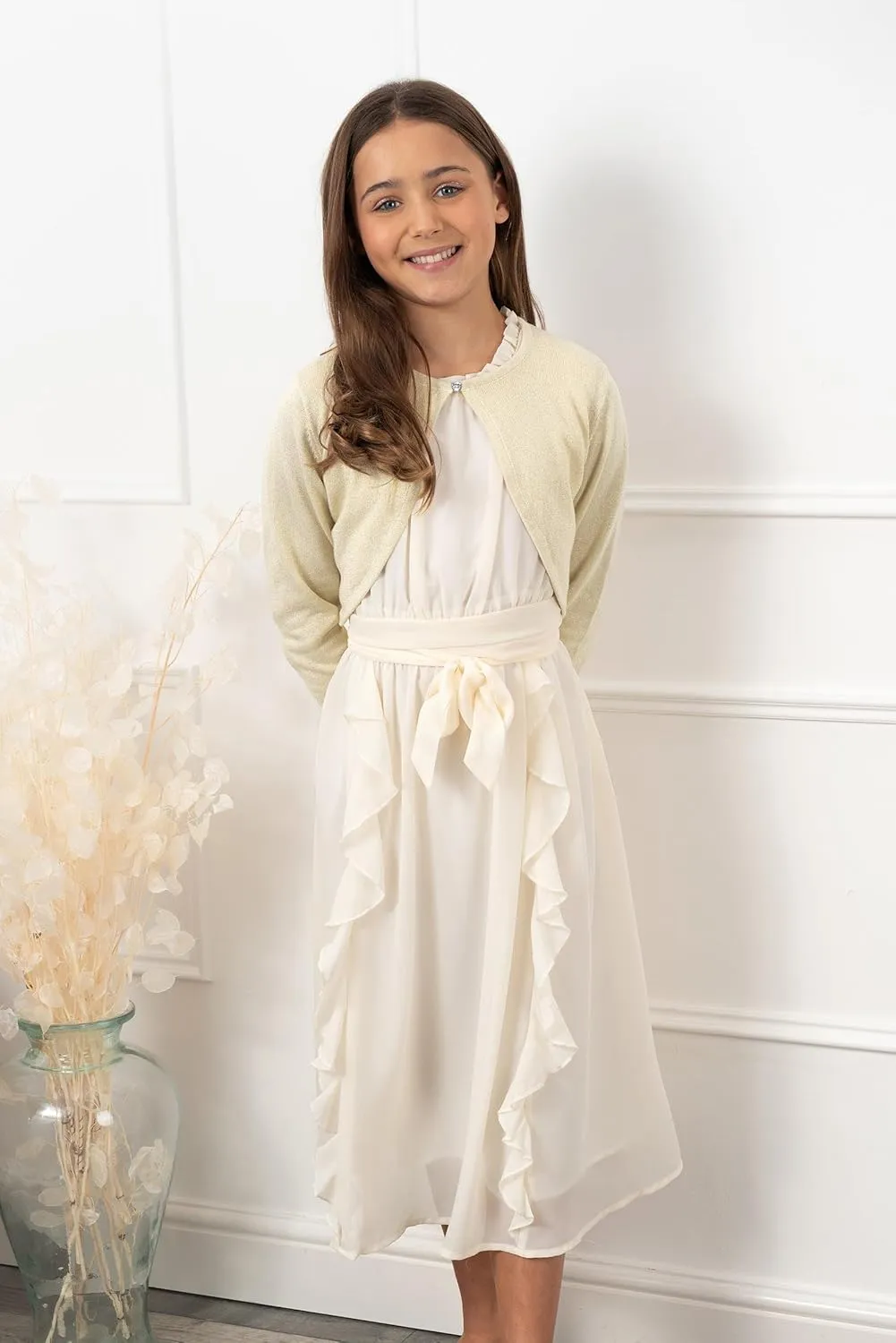 BOLEROSE Girls Long Sleeve Sparkle Cardigan Childrens Kids Bolero Shrug