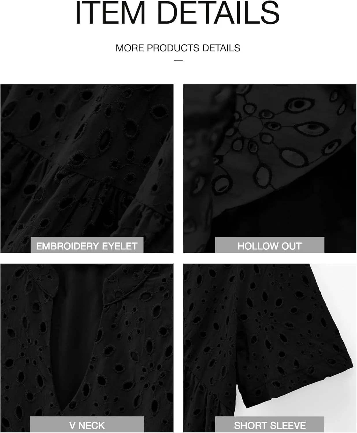 BTFBM Womens Boho Summer Dresses 2025 Resort V Neck Short Sleeve Hollow Out Lace Ruffle Casual Beach Mini Vacation Dress