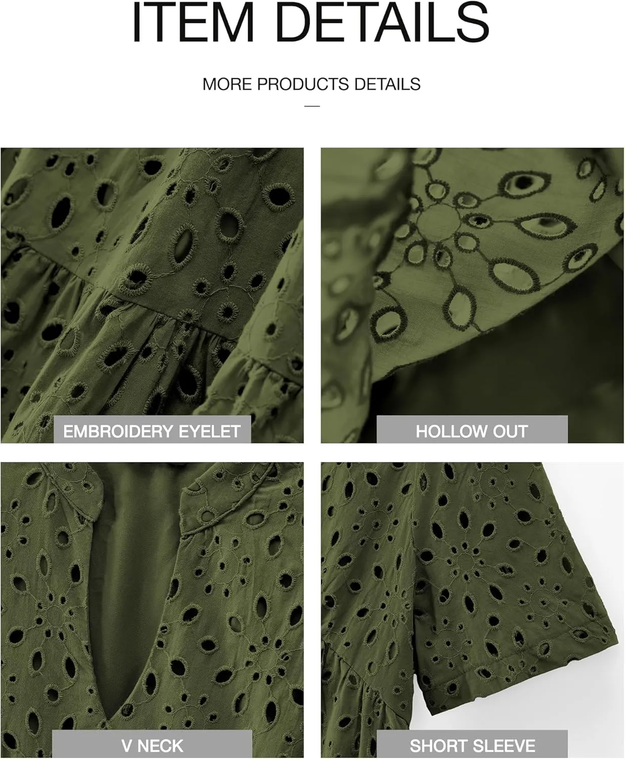 BTFBM Womens Boho Summer Dresses 2025 Resort V Neck Short Sleeve Hollow Out Lace Ruffle Casual Beach Mini Vacation Dress