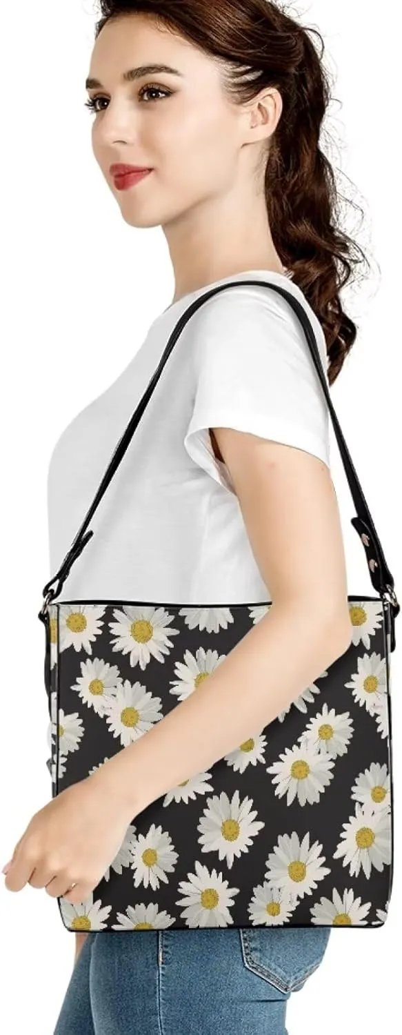 Bucket Bag for School Women Travel Delicate Shoulder Bag Top Handle Handbag With Zipper Crossbody Bags for Outdoors