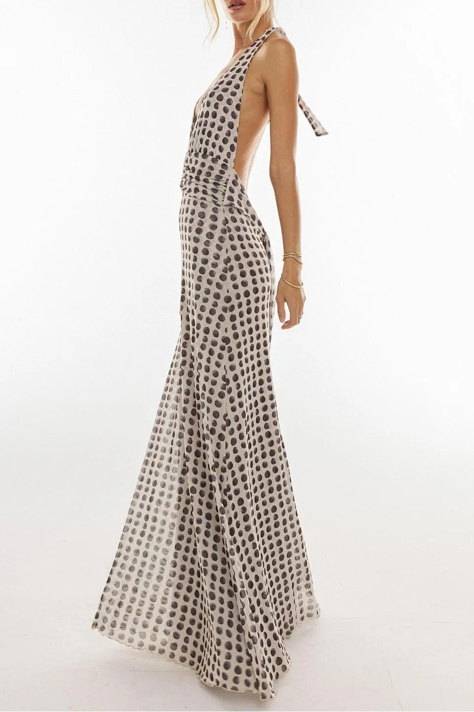 Camoni Polka Dot Diary Maxi Dress