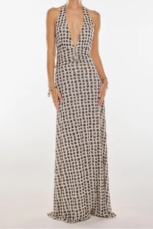 Camoni Polka Dot Diary Maxi Dress