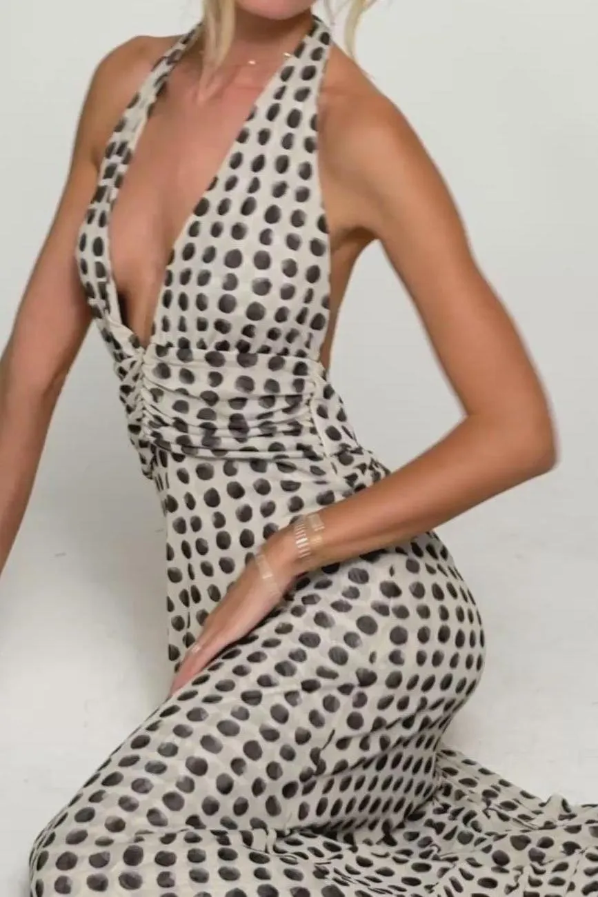 Camoni Polka Dot Diary Maxi Dress
