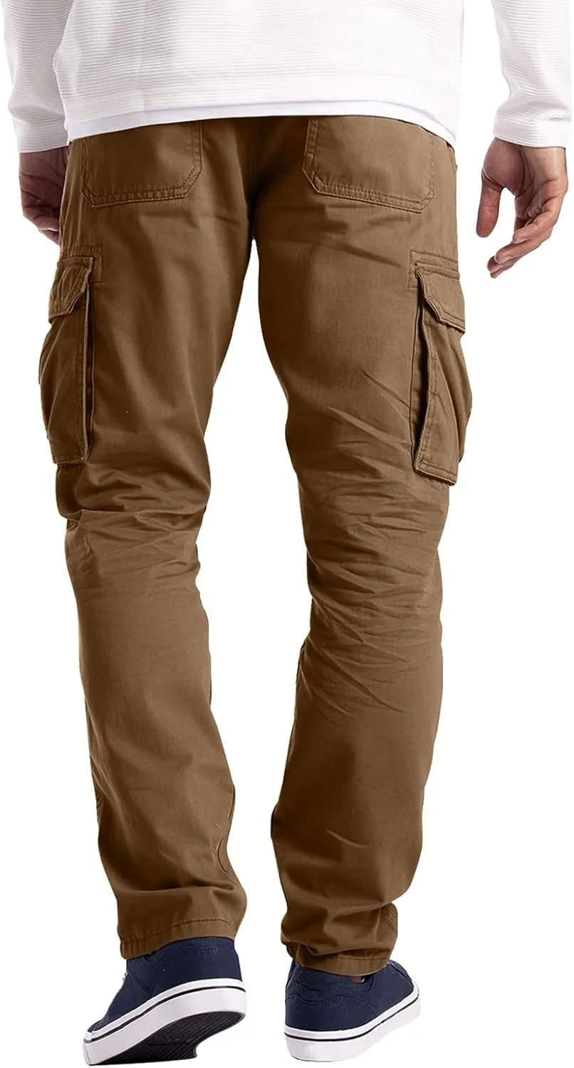 Cargo Pants for Men Big and Tall Men's Heavyweight Fleece Cargo Sweatpants Men's Jogger Pants Drawstring Gym Running
