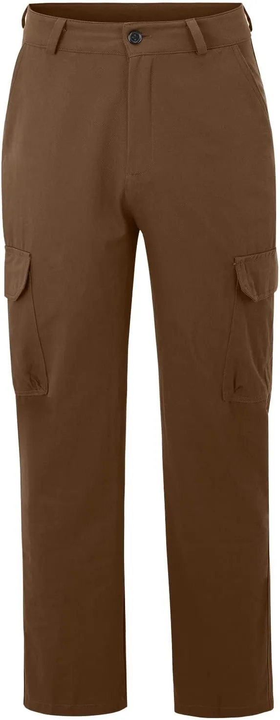Cargo Pants for Men Big and Tall Men's Heavyweight Fleece Cargo Sweatpants Men's Jogger Pants Drawstring Gym Running