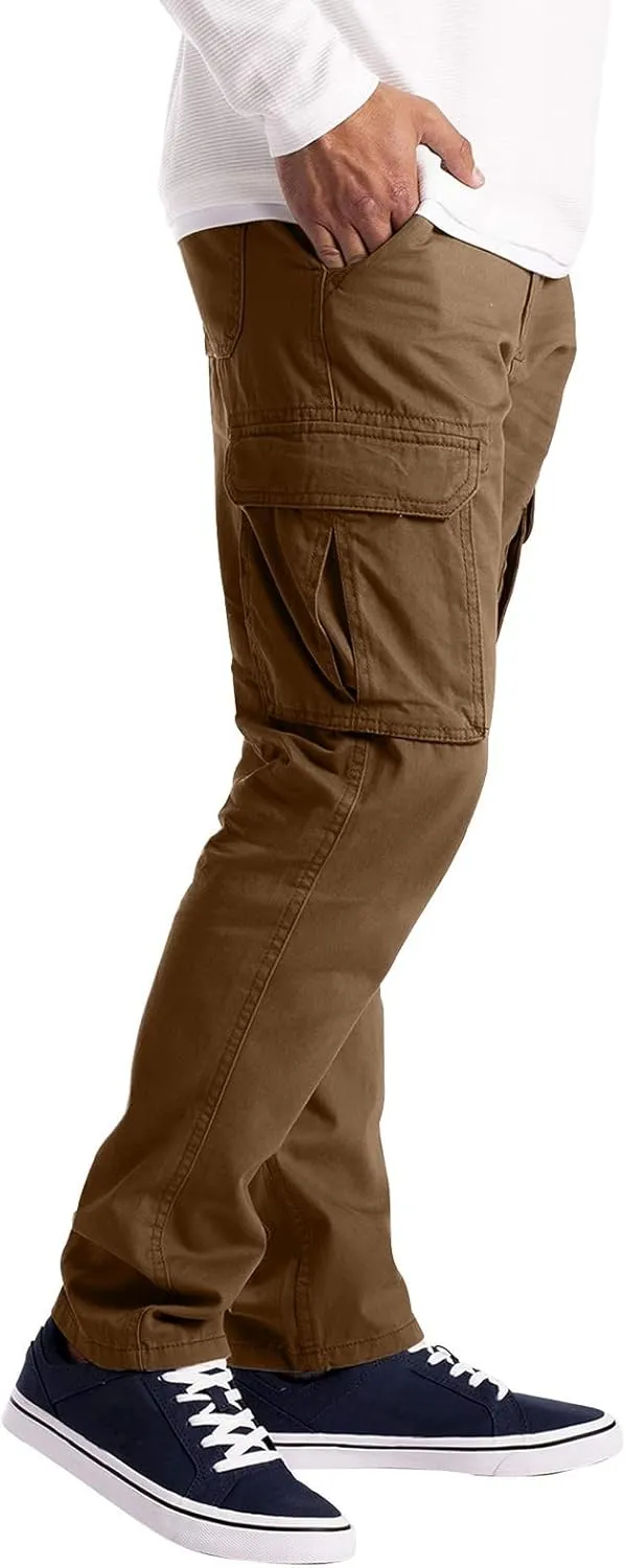 Cargo Pants for Men Big and Tall Men's Heavyweight Fleece Cargo Sweatpants Men's Jogger Pants Drawstring Gym Running