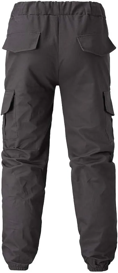 Cargo Pants for Men Relaxed Fit Workwear Casual Cargo Pull On Pants Men's Joggers Pants Athletic Mens Cotton Linen