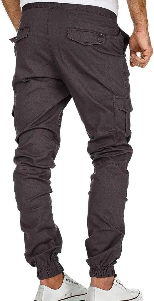 Cargo Pants for Men Relaxed Fit Workwear Casual Cargo Pull On Pants Men's Joggers Pants Athletic Mens Cotton Linen