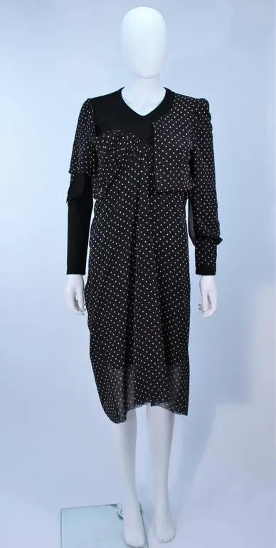 COMME DES GARÇONS Black and White Polka Dot Dress Size S