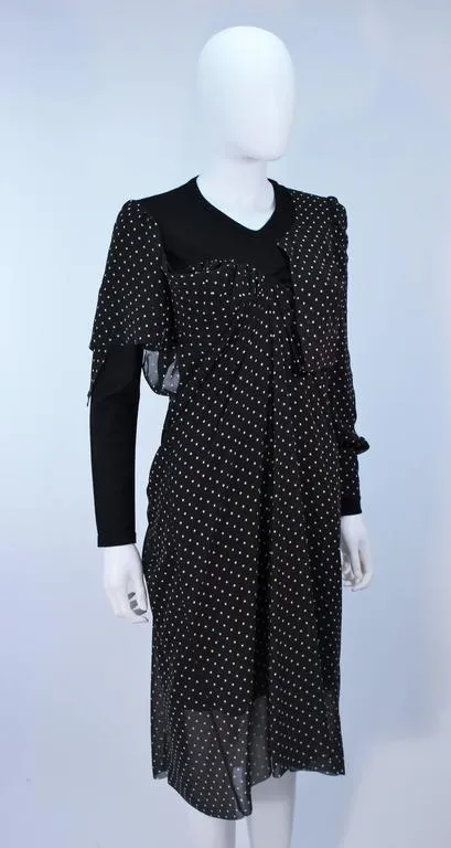 COMME DES GARÇONS Black and White Polka Dot Dress Size S