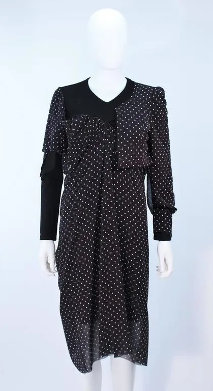 COMME DES GARÇONS Black and White Polka Dot Dress Size S