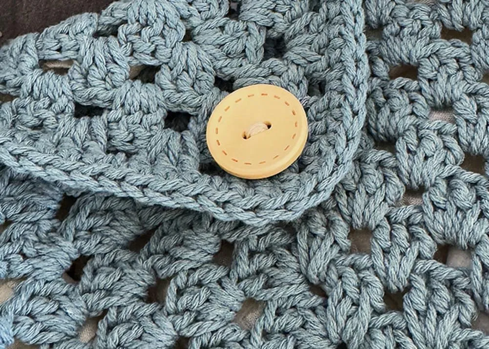 Cotton Rope Purses for Women Woven Hobo Shoulder Bag Purse Simple Hollow-out Handbag for Beach Summer Travel