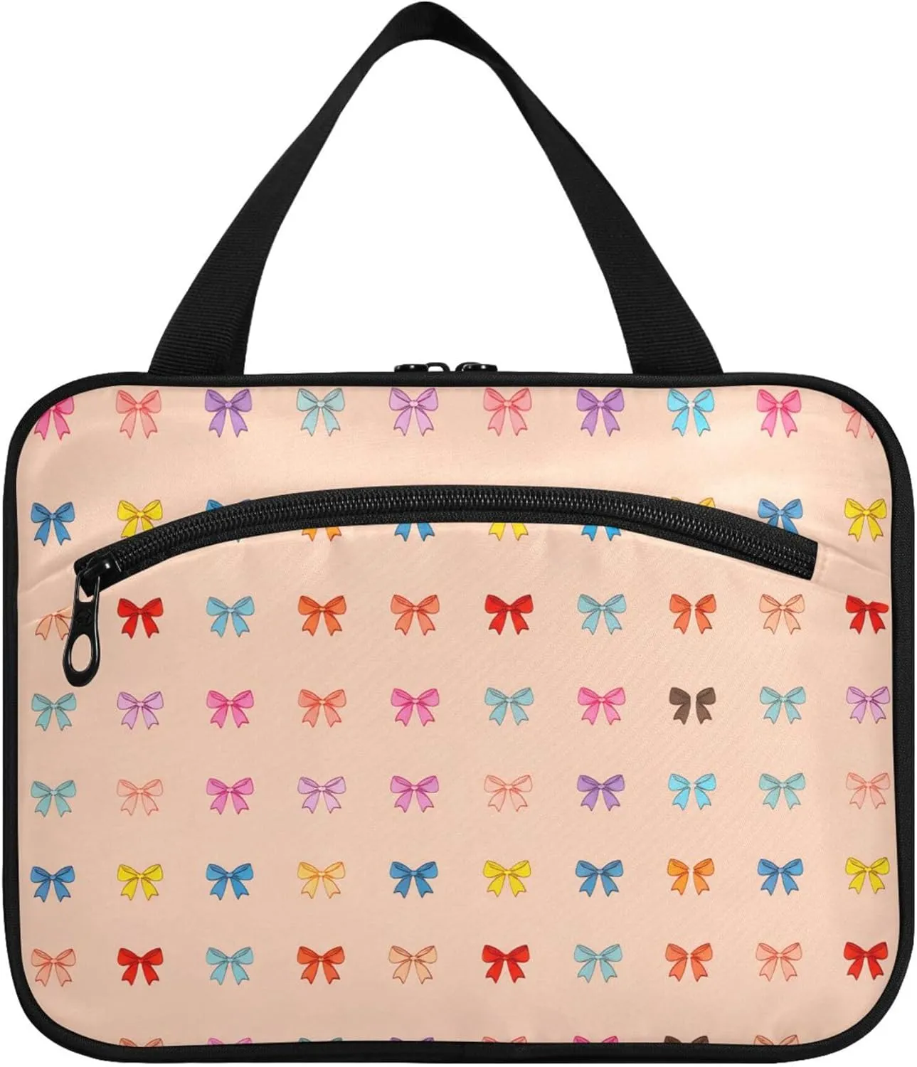 Delicate Colorful Bows Travel Toiletry Bag for Women & men Hanging Portable Toiletry Bag Large Capacity Travel Bag for Hold Cosmetics Skin Care Products Toiletries Large