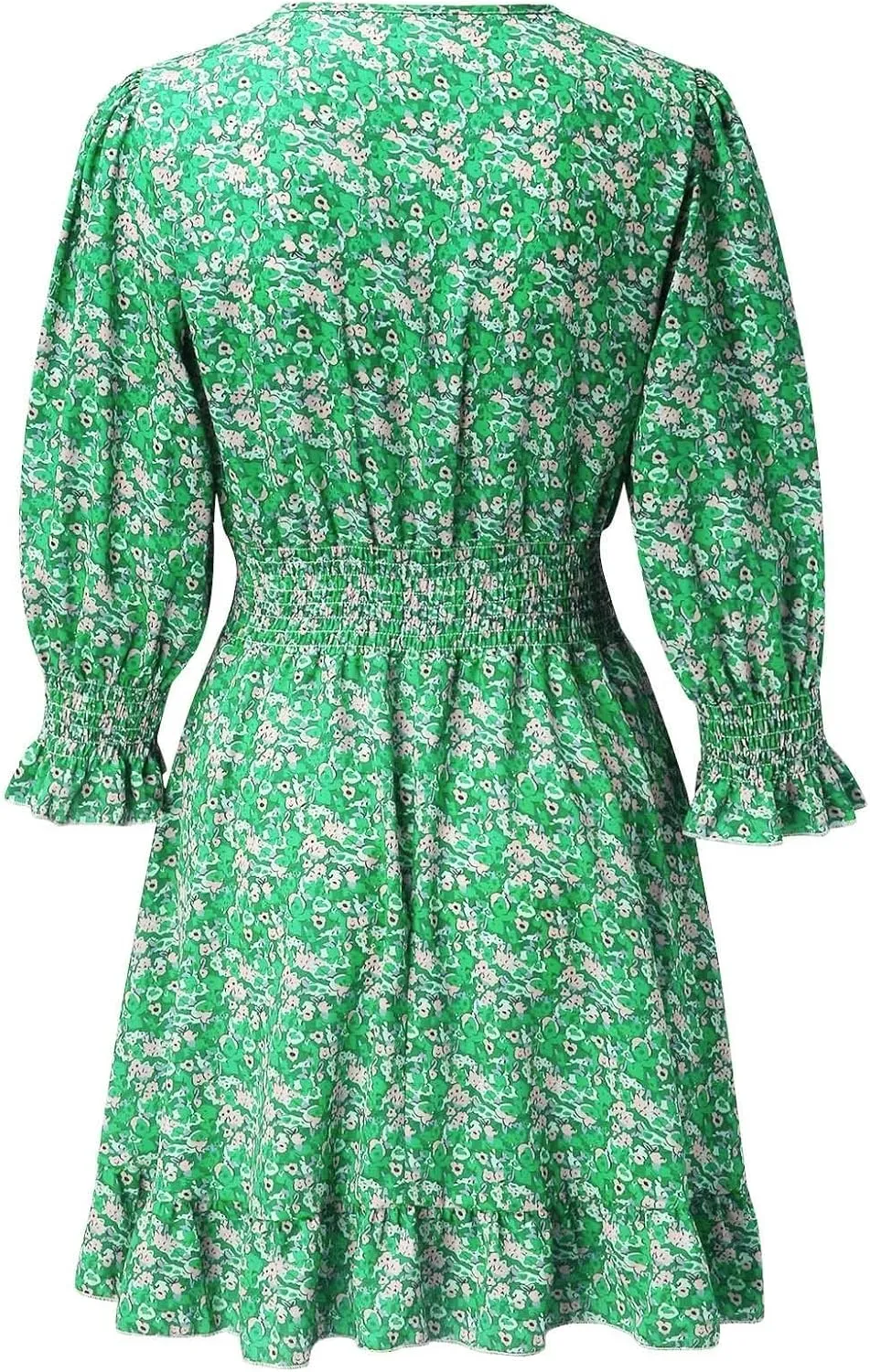 Dresses for Women Floral Midi Dress A-line Skirt Prom Dresses Deep V-Neck Flowy Wedding Guest Dress Beach Sundress