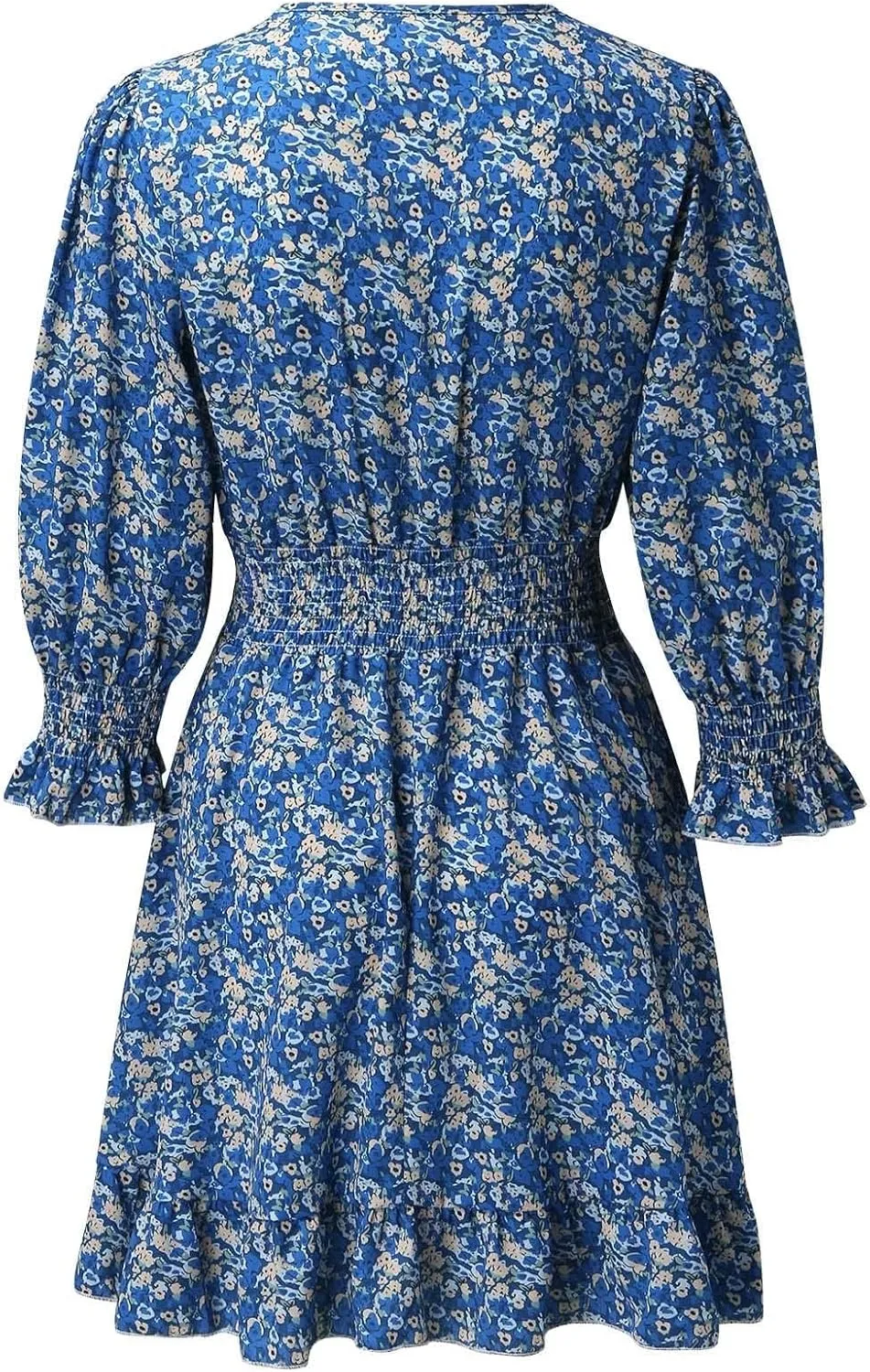 Dresses for Women Floral Midi Dress A-line Skirt Prom Dresses Deep V-Neck Flowy Wedding Guest Dress Beach Sundress