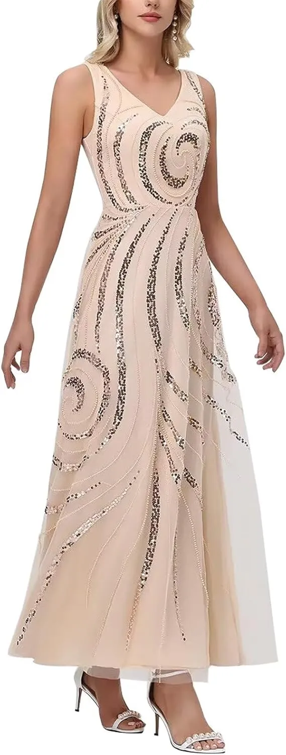 Elegant Chiffon Mother of The Bride Dress Long Sleeve Outfit for Sequin Mother of The Groom with Jacket