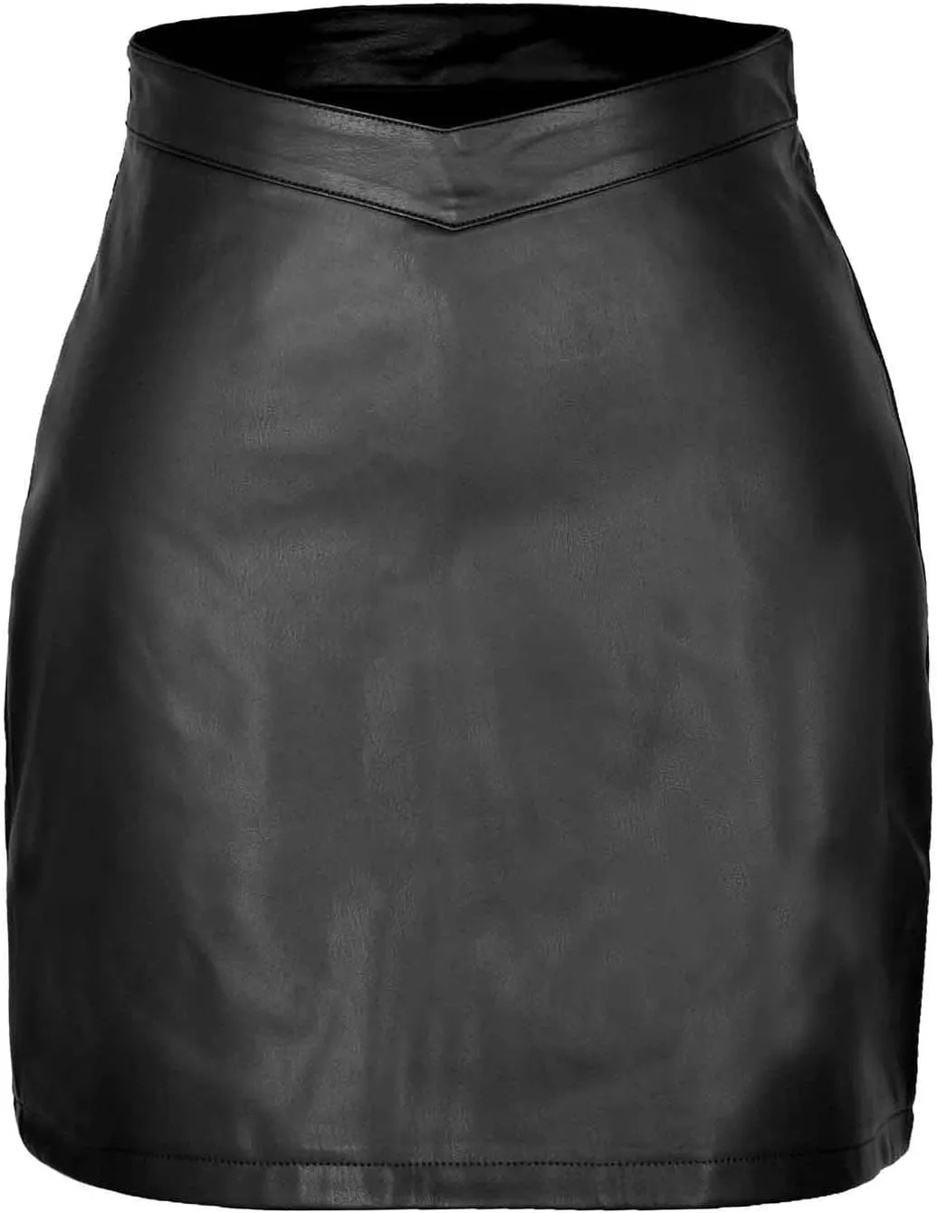 Faux Leather Skirts for Women High Waisted Bodycon Clubwear PU Pencil Skirt Classic Slim Fit Party Mini Skirts