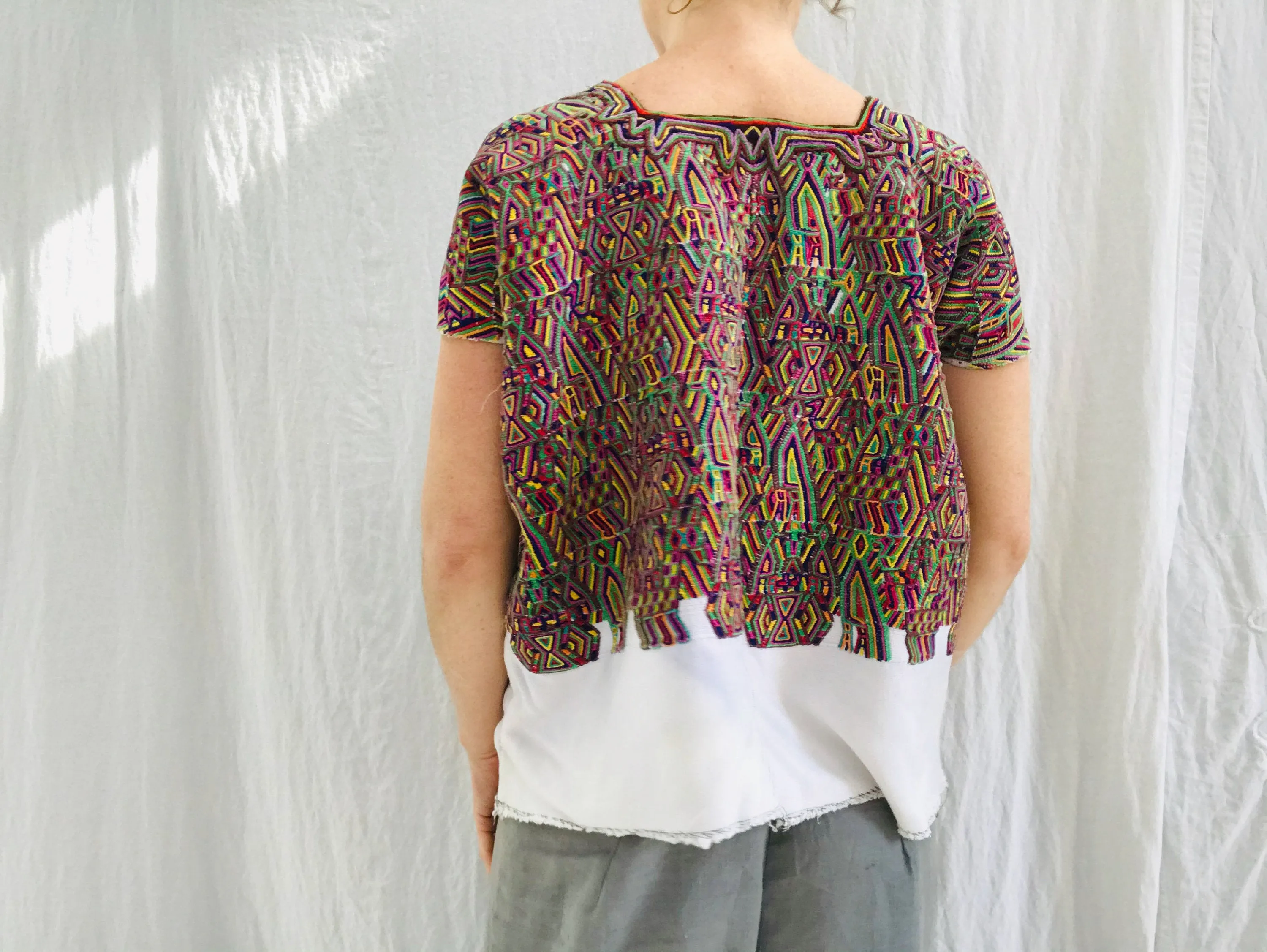 Fine Vintage Guatemalan Huipil. Nebaj Hand-woven Embroidered