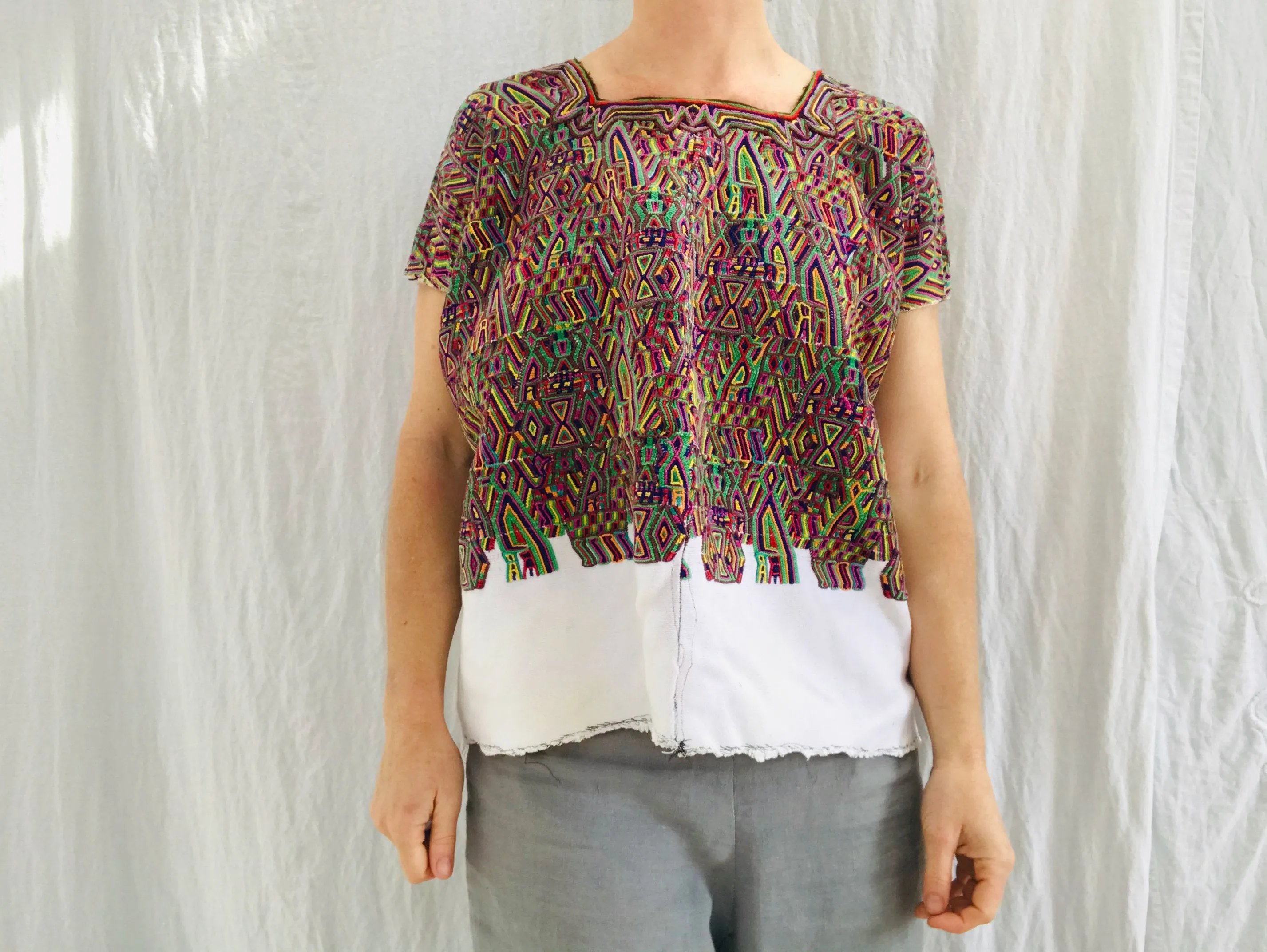 Fine Vintage Guatemalan Huipil. Nebaj Hand-woven Embroidered