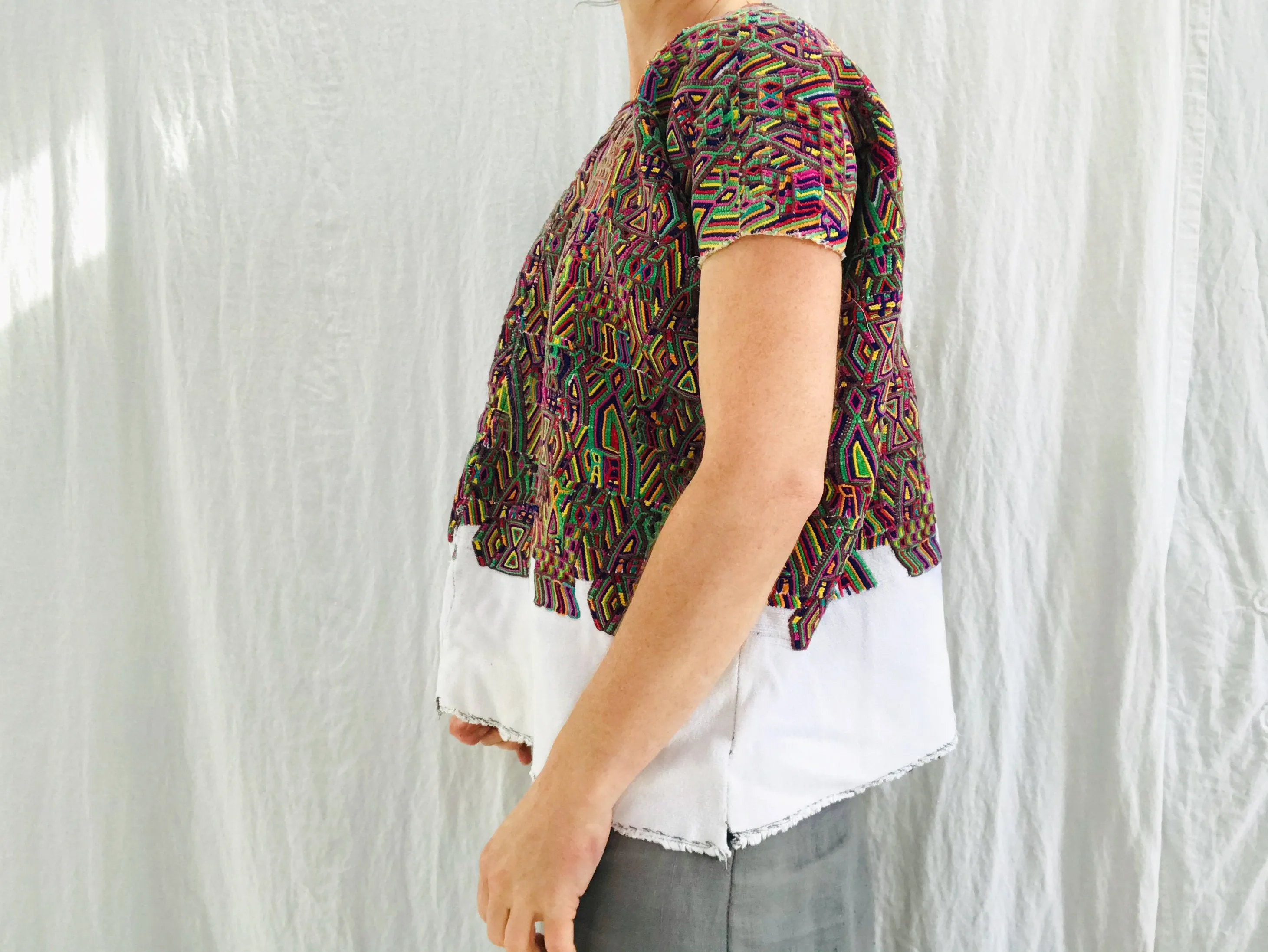 Fine Vintage Guatemalan Huipil. Nebaj Hand-woven Embroidered