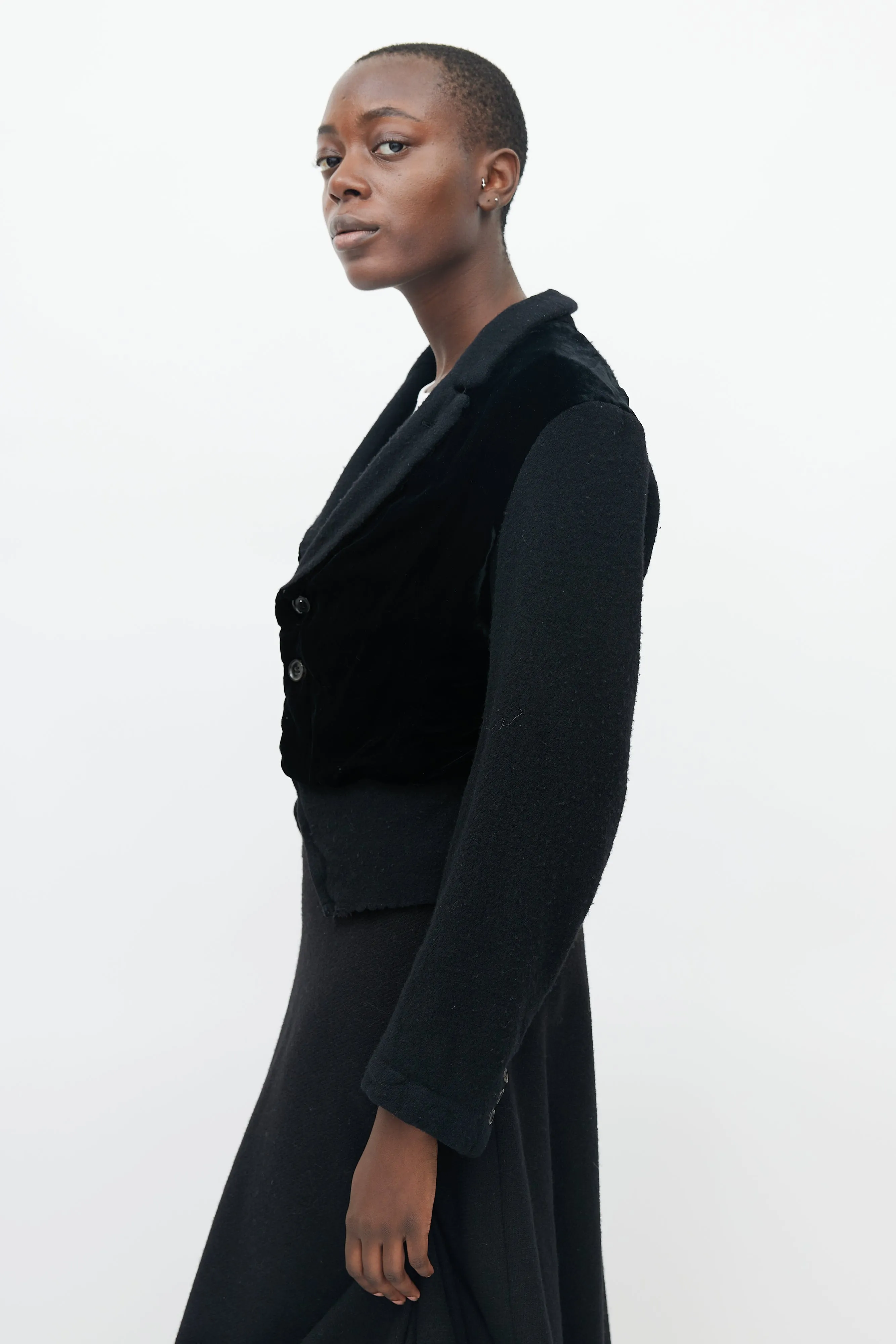 FW 2005 Black Wool & Velvet Blazer