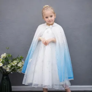 Fylytota/Girls Pink Star Print Tulle Cape Cape, one Size fits All, Pink/Blue/Purple