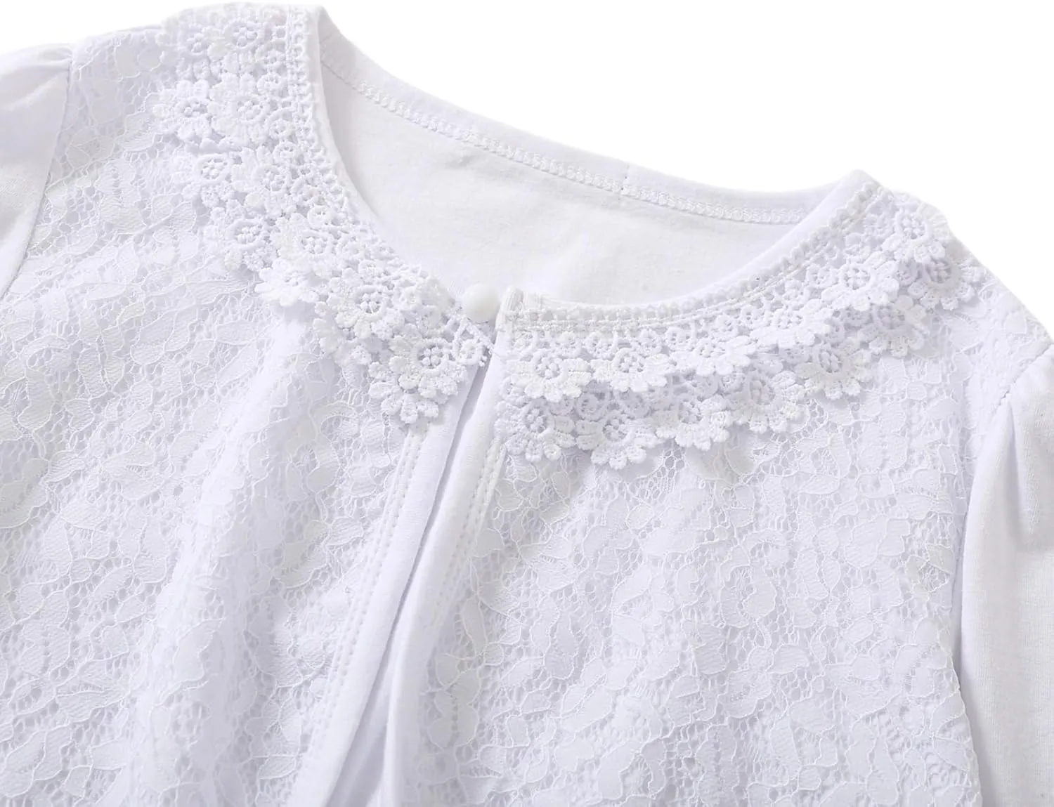 Girls Bolero Shrugs 3/4 Long Sleeve Light-Weight Bolero Cardigan Dress Cover Up for Communion