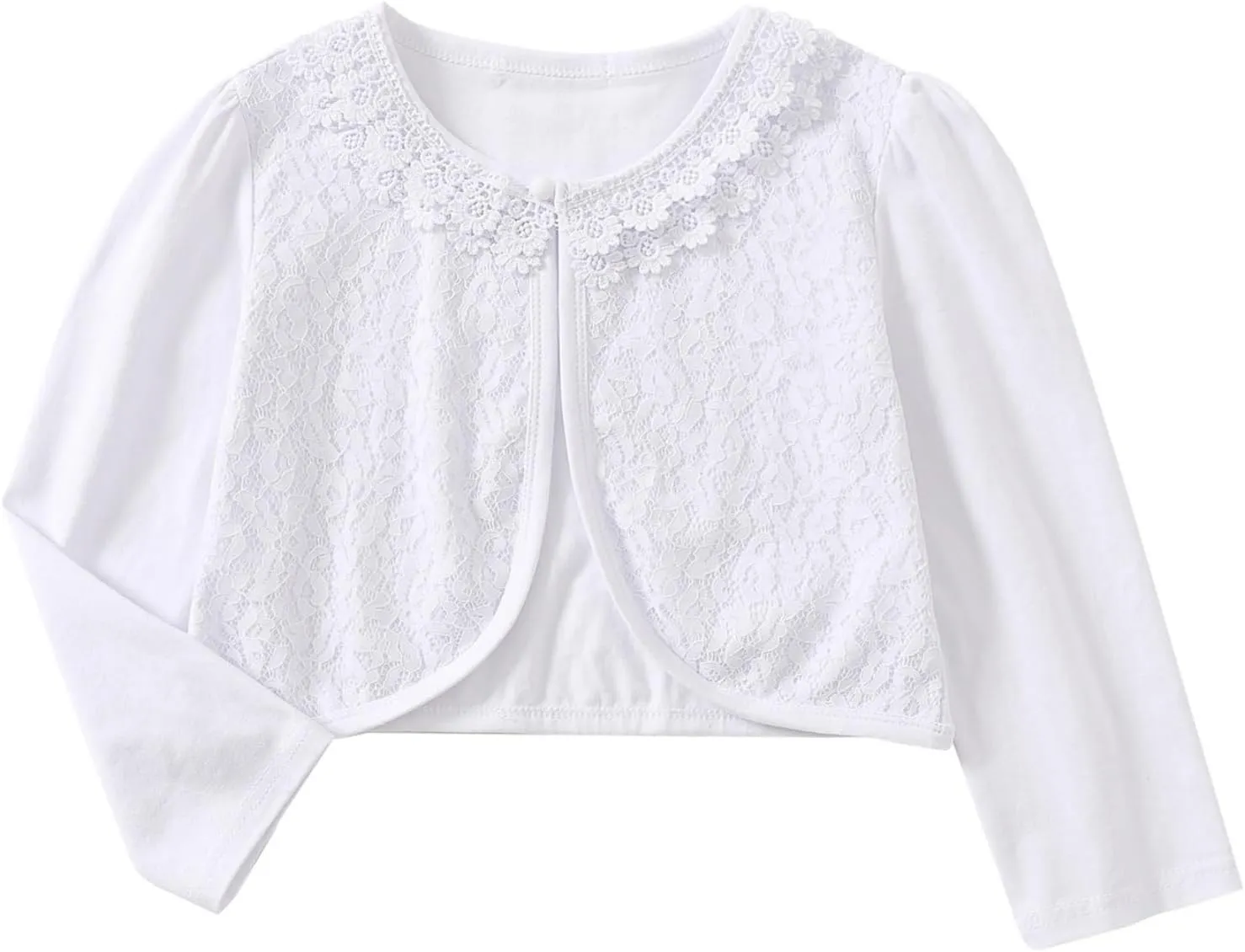 Girls Bolero Shrugs 3/4 Long Sleeve Light-Weight Bolero Cardigan Dress Cover Up for Communion