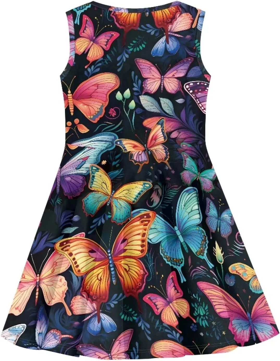 Girls Summer Dress High Waisted Sleeveless Camisole Party Holiday Swing Sunny Dress for 3-16 Teens