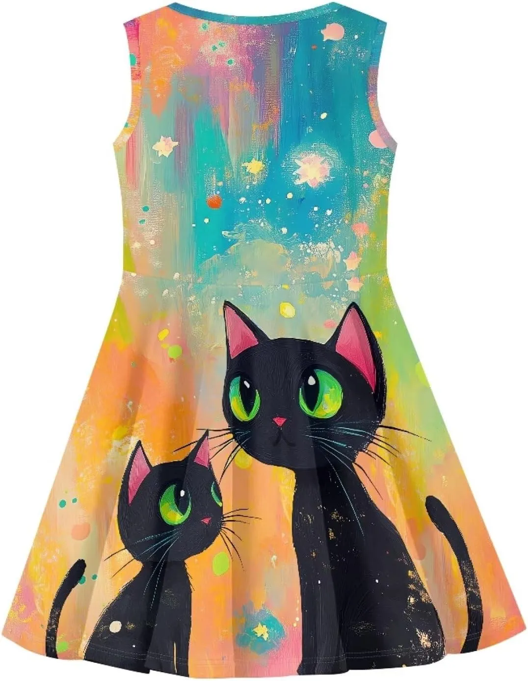 Girls Summer Dress High Waisted Sleeveless Camisole Party Holiday Swing Sunny Dress for 3-16 Teens