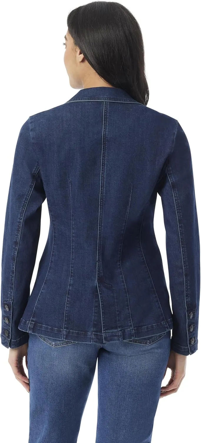 Gloria Vanderbilt Women's Single Button Front Fitted Blazer Standard