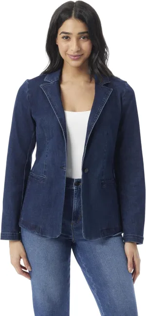 Gloria Vanderbilt Women's Single Button Front Fitted Blazer Standard
