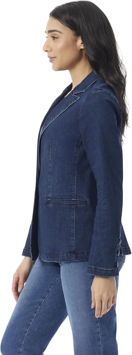 Gloria Vanderbilt Women's Single Button Front Fitted Blazer Standard
