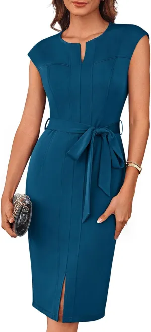 GRACE KARIN Women's Wear to Work Dresses Cap Sleeve Bodycon Midi Business Casual Outfits Office Attire Pencil Church Dress