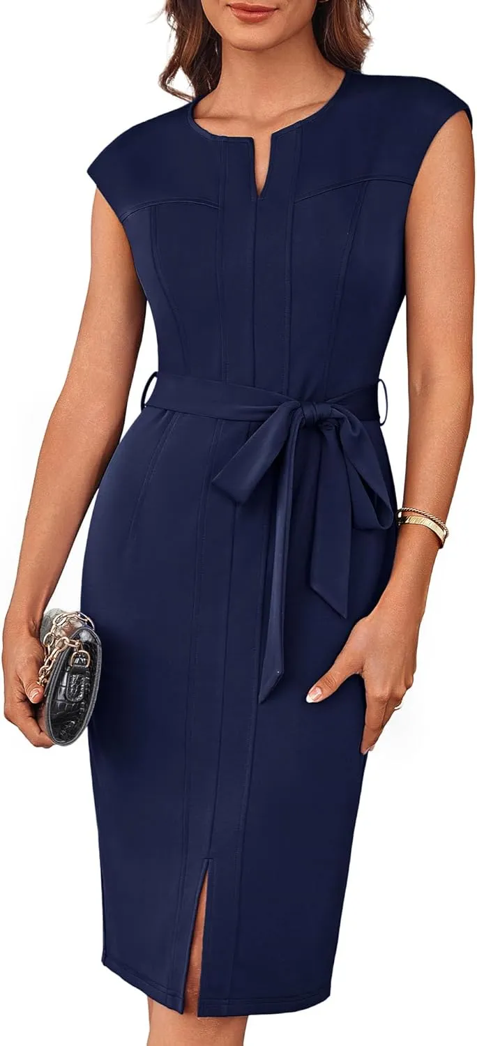 GRACE KARIN Women's Wear to Work Dresses Cap Sleeve Bodycon Midi Business Casual Outfits Office Attire Pencil Church Dress