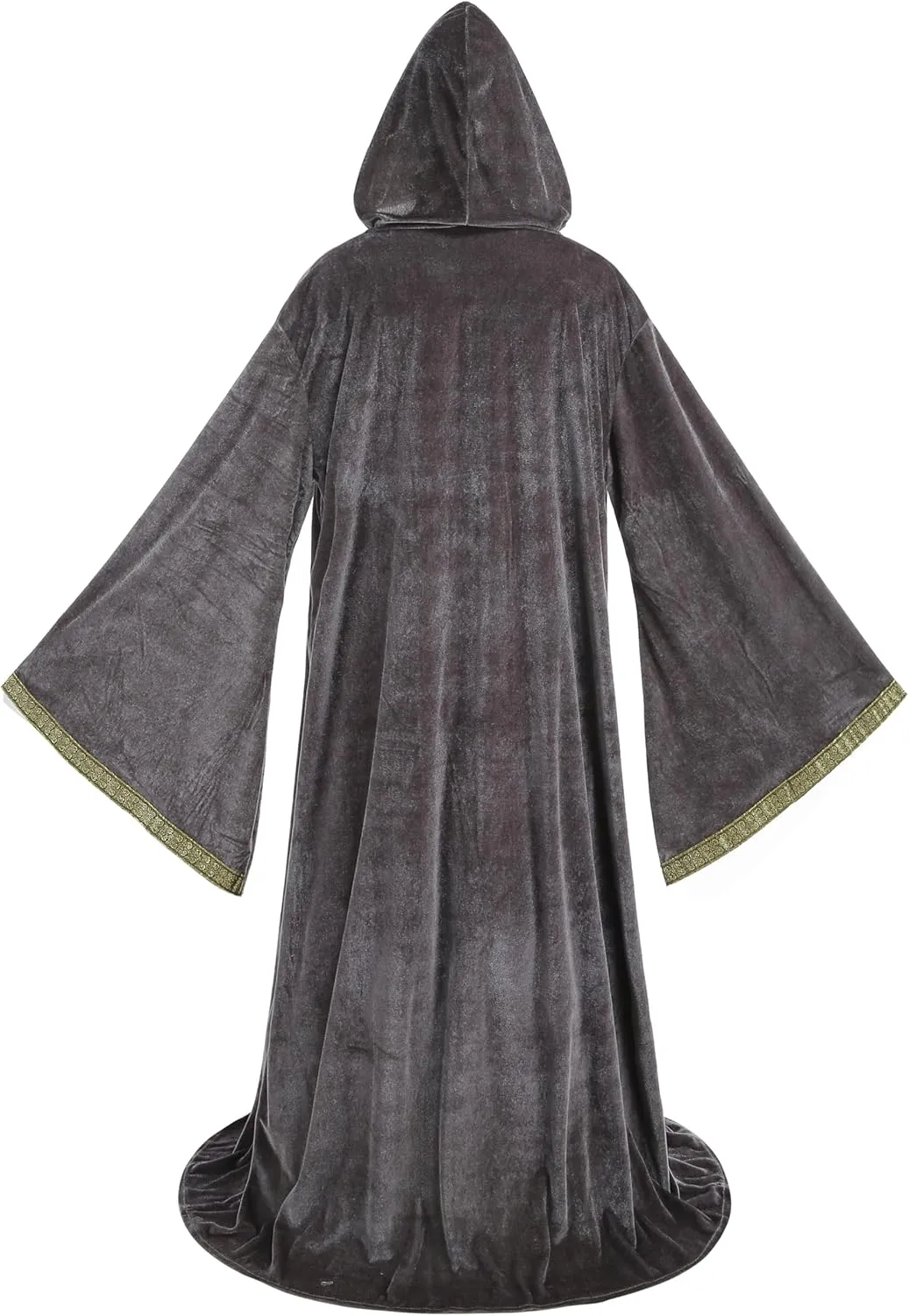 GRAJTCIN Unisex Velvet Wizard Robe Wizard Cloak Cosplay Renaissance Costume Halloween
