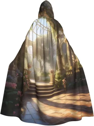 Halloween Ethereal Eden Printed Hooded Cloak for Men Women,Adult Hood Halloween Cosplay Robe Cape Costumes