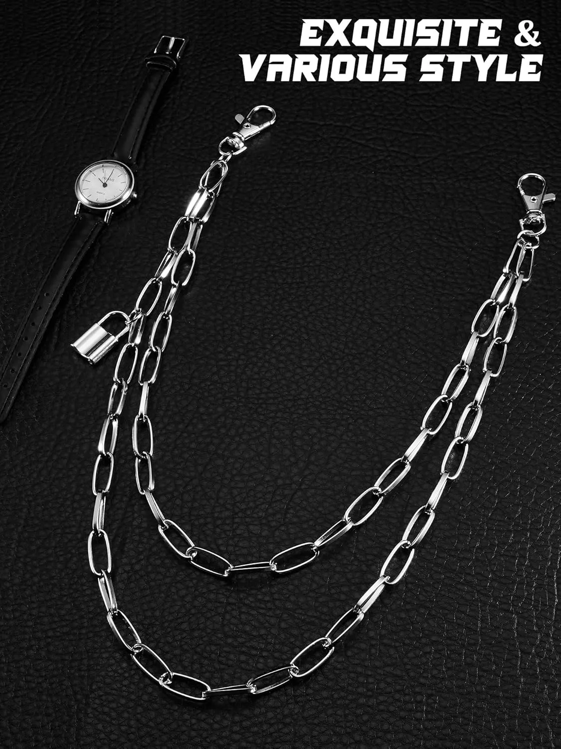 Hicarer 6 Pieces Jeans Pants Chain Belt Goth Multi Layer Decor Heart Butterfly Waist Pocket Chain birthday Gift for Women Men