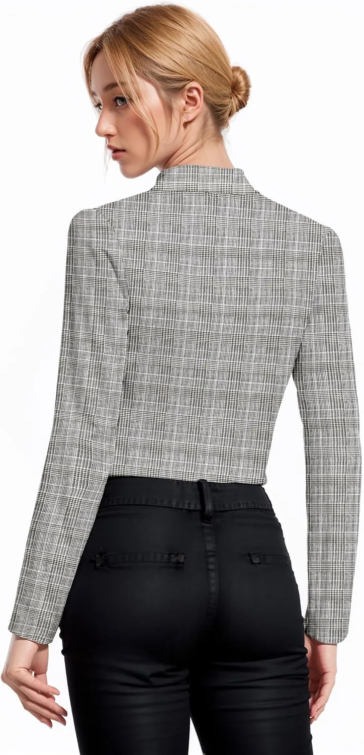 Hybrid & Company Women's Fashion Military Crop Premium Ultra Stretch Gold/Sliver Millennium Zipper Up Dressy Blazer Jacket