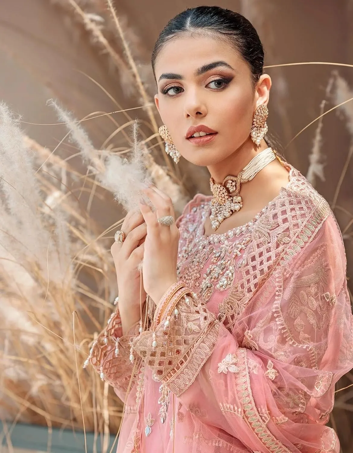 Indian Pakistani Salwar Kameez Pant Suit Embroidery Dresses for Eid Ramadan Festive Party - Kurta, Pant and Dupatta