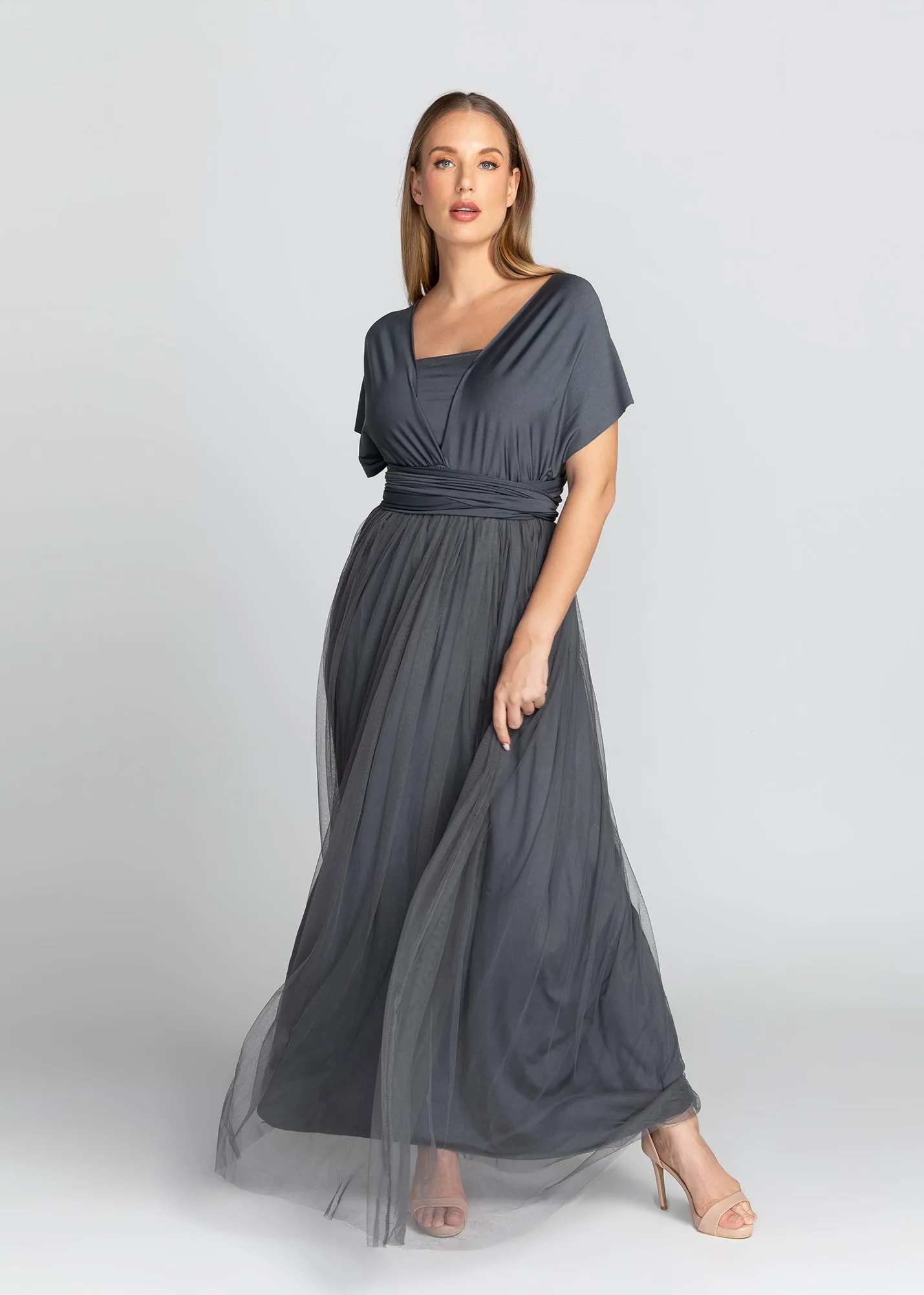 Infinity Dress with Tulle (Dark Platinum Grey)