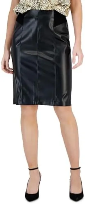International Concepts Women's Faux-Leather Pencil Skirt